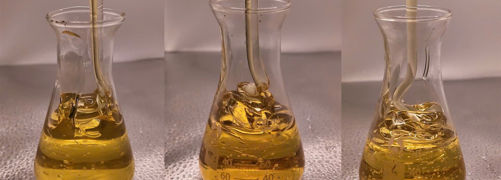 ROYALKYD long, medium and short oil resin samples being poured