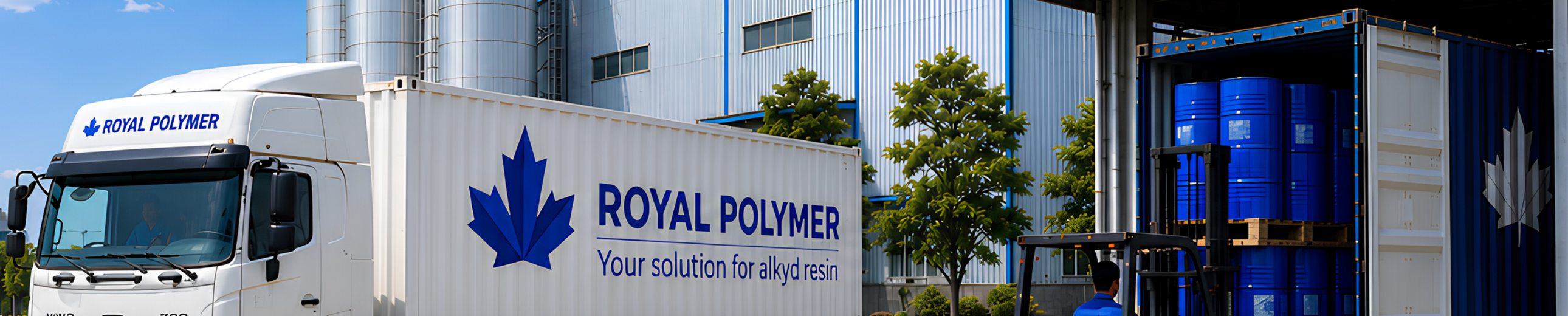 Royal Polymer factory with branded truck